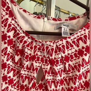 Wisp Red and White Patterned Dress